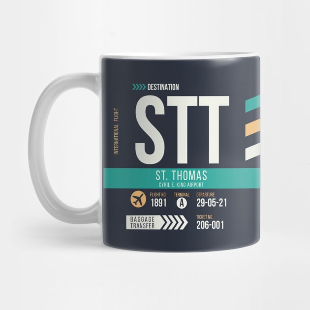 St. Thomas (STT) Airport Code Baggage Tag by SLAG_Creative